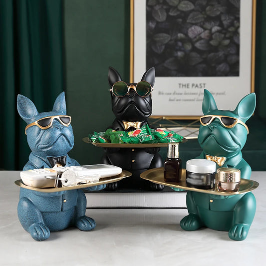 Oscar Bulldog Tray Statue